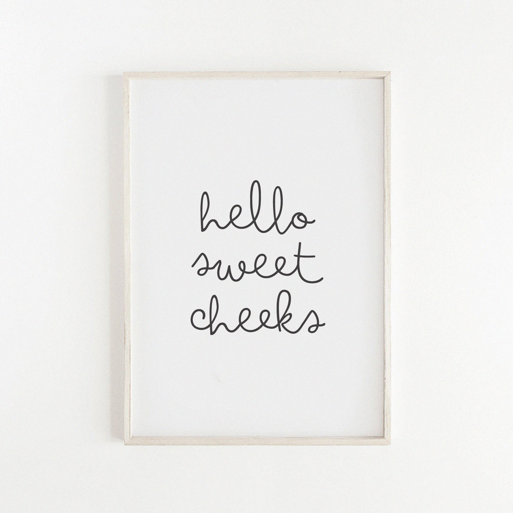 Hello Sweet Cheeks Printable Funny Bathroom Print Bathroom - Etsy