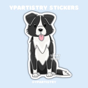 Border Collie Dog Sticker | Die Cut Vinyl, Water Resistant Sticker, Water Bottle, Laptop, Journal, Phone Case | Dog Owner Gift | YPArtistry
