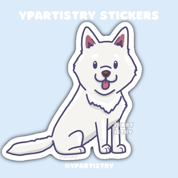 White Husky Dog Sticker / Dog Die Cut Sticker for Laptop, Journal, Scrapbook, Phone Case / Dog Owner Gift / YPArtistry