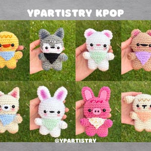 SKZ Crochet Animals | Wolf, Bunny, Pig Rabbit, Ferret, Quokka, Chick, Puppy, Fox | Amigurumi Plushies | YPArtistry