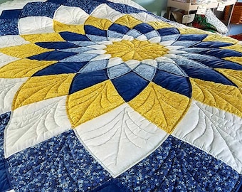 CUSTOM ORDER Amish Handmade Quilt – Giant Dahlia