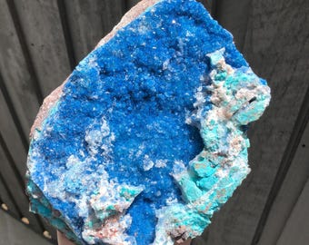 17.8cm Shattuckite included Quartz with Chrysocolla from Milpillas Mine, Mexico