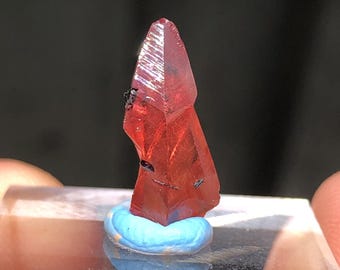 1.6cm Rhodochrosite Crystal with Manganite from Hotazel Mine, South Africa