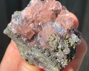 5.1cm Manganoan Smithsonite Crystal Cluster w/ Pyrite from Tsumeb Mine, Namibia