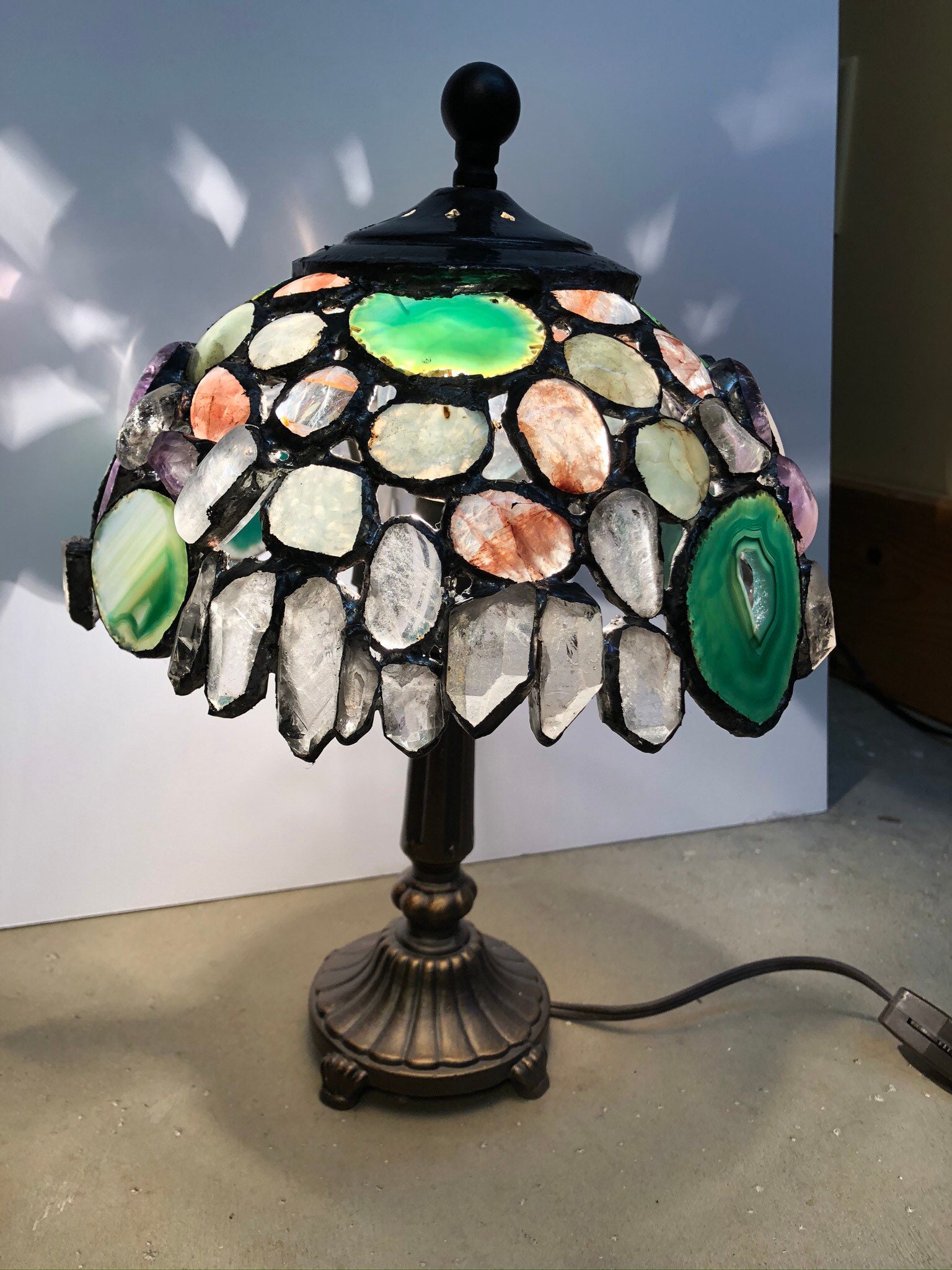 Handmade Crystal and Stone Lamps Etsy