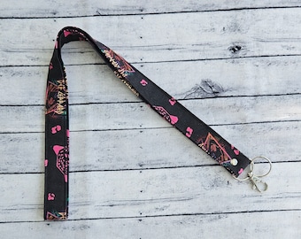 Rock Band Fabric Lanyard ~ Hands-free Badge Holder ~ Work ID Holder ~ Keychain ~ Rock N Roll Fabric Key Holder ~ Concert Pass Lanyard