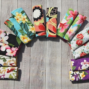 Luggage Spotters ~ Colorful Luggage Handle Covers ~ Cotton Print Fabric Suitcase Spotter ~ Hawaiian Fabric