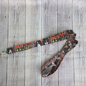 Rock Band Fabric Lanyard ~ Hands-free Badge Holder ~ Work ID Holder ~ Keychain ~ Rock N Roll Fabric Key Holder ~ Concert Pass Lanyard
