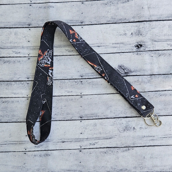 Rock Band Fabric Lanyard ~ Hands-free Badge Holder ~ Work ID Holder ~ Keychain ~ Rock N Roll Fabric Key Holder ~ Concert Pass Lanyard