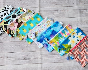 Zipper Pouch ~ Zippered Beauty Make up Bag ~ Coin Purse ~ Fabric Bag With Zipper ~ Mask Holder Pouch