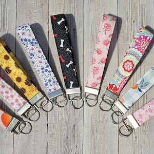 Fabric Wristlet Keychain Key Fob