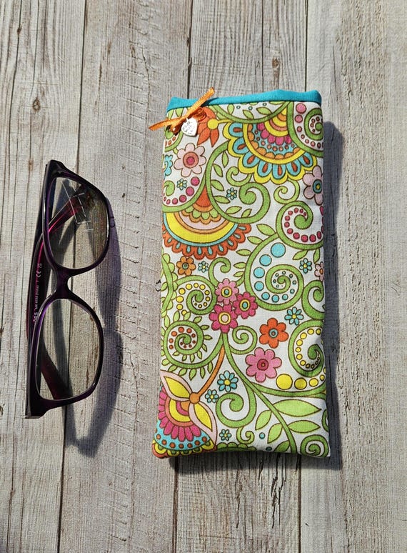 Fabric Sunglass Case ~ Soft Padded Eyeglass Case ~ Floral  display picture 2