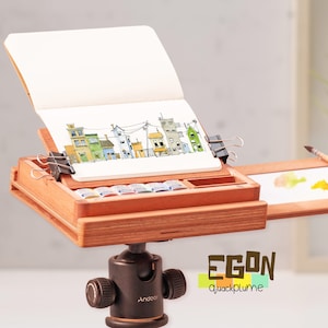 Egon Color A6 Easel Watercolor Pocket Kit: Paint Set Handmade with Recycled  boat Wood