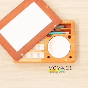 Set de acuarelas de viaje: Paleta de madera A6 - Voyage