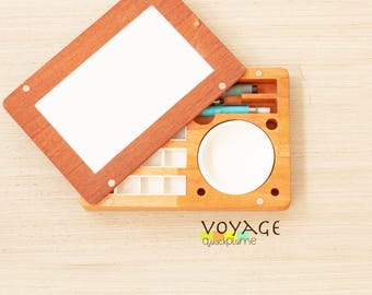 Travel Watercolor Set: Wood A6 Palette - Voyage