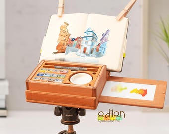 Watercolor Travel Box: A6 Wood Color Palette - Odilon Cotman