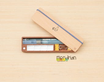 Watercolor Mini Palette: Wood Travel Sketching Set - Mondrian