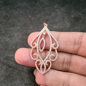 White Zircon Necklace, White Silver Pendant, Christmas Gift, Gift For Wife / rose gold pendant / christmas gift / multistone pendant