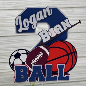 Sport Cake Topper: Sport Cake Topper personalisiert: Geburtstagsdekoration Name & Alter