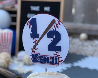 Baseball Half Birthday Cake Topper: Personalized 1/2 Way Banner