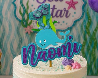 Under the Sea Cake Topper: Personalized First Birthday Party Decoration