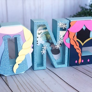 ONE Frozen 3D Letters, Frozen 2 , Frozen Party, Personalized Letters, Custom Frozen Party, Bedroom Décor, Baby first birthday.
