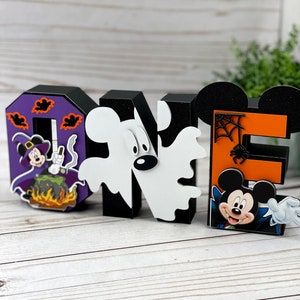 ONE Halloween-letters, Spooky One 3D-letters, 3D-letters, Halloweencadeau, Halloweenfeest, Woondecoratie, Staande letters, Mickey Mouse.