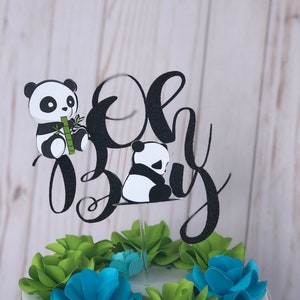 Panda Cake Topper, Panda Baby shower, Oh baby, Oh Boy, Panda Theme Cake Topper, Panda Birthday Cake Topper, 3D Cake topper, Gender reveal