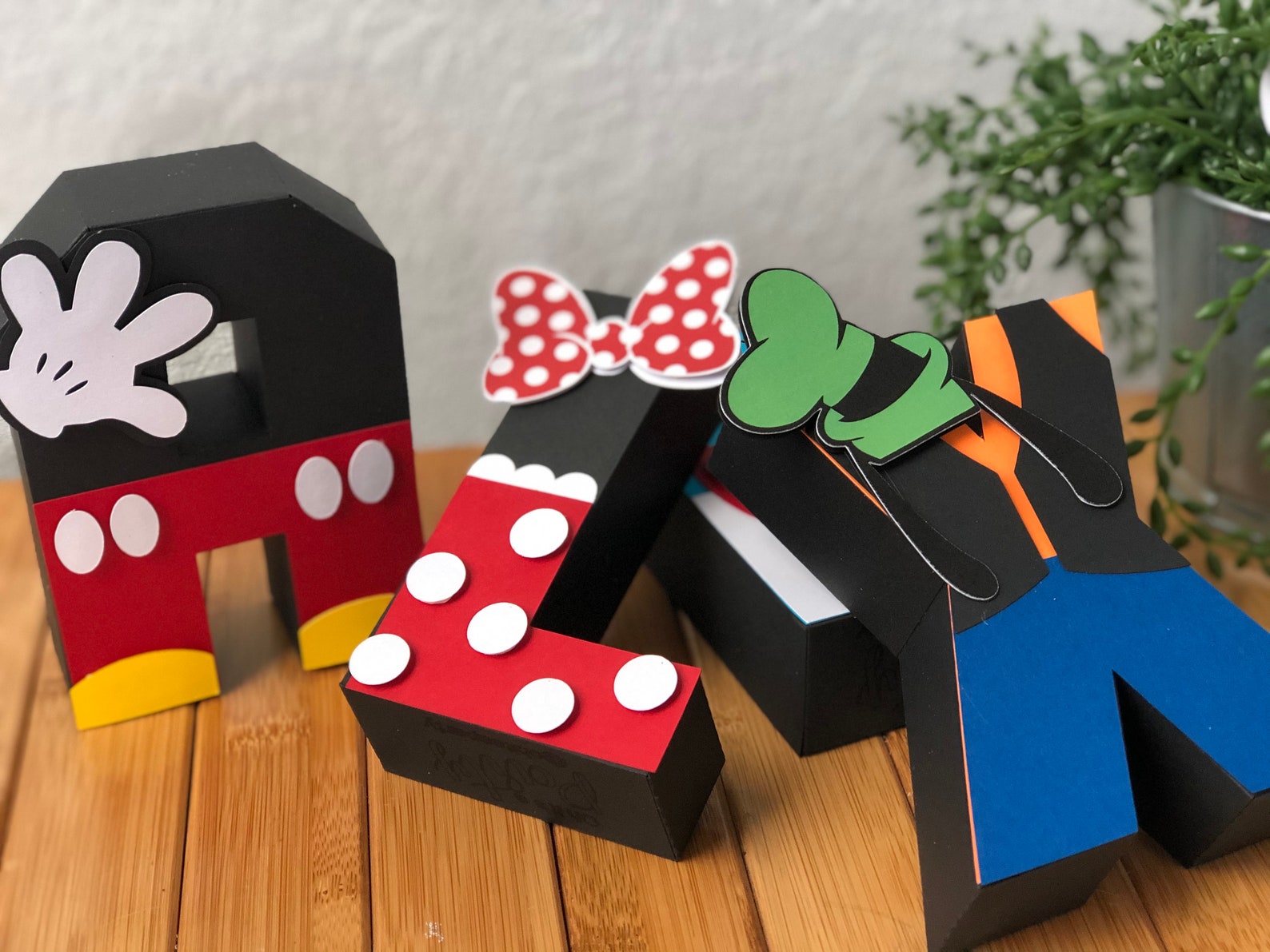 Cartas personalizadas del ratón de Mickey letras 3D cartas | Etsy