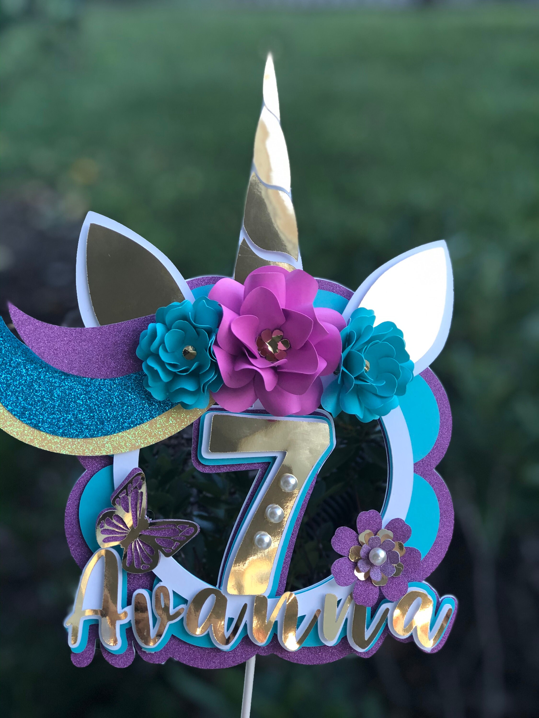 Personalize Unicorn Cake Topper Custom Unicorn Cake Topper Etsy Sweden