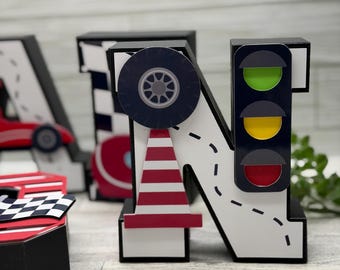 Personalized Race Car Name Sign | Kids Room Decor, Racing Theme, Layered Cardstock