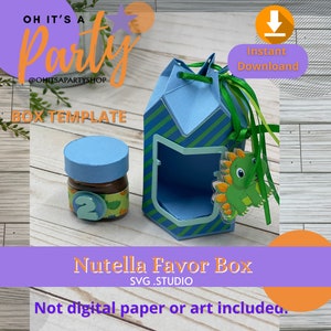 Nutella Favor box template, SVG Box, Pentagon  Box  file, Instant Download, Cutting files, SVG files for Cricut and DXF file for Silhouette