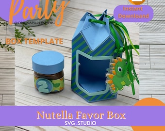 Nutella Favor box template, SVG Box, Pentagon  Box  file, Instant Download, Cutting files, SVG files for Cricut and DXF file for Silhouette