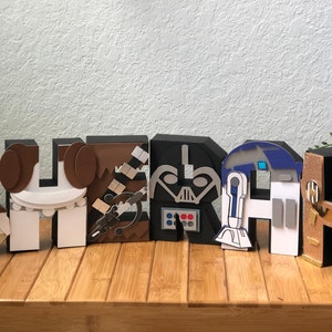 ONE Star Wars letters, custom 3D letters, Luke, Leia, Chewbacca, Star wars party, bedroom décor, birthday party, Wild one Party Decorations