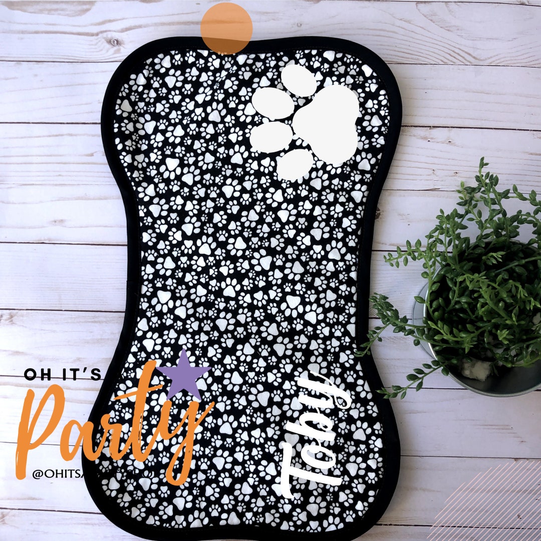 Personalized Dog Placemat Dog Bone Placemat Bone Shaped Etsy