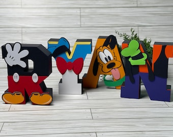 Personalized 3D Mickey Mouse Letters: Birthday Party Decor