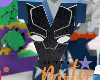 Black Panther 3D Letter: Avengers Party Decor, Photo Prop