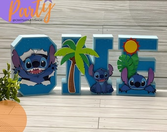 Stitch ONE 3D Letters: Birthday Party Decor