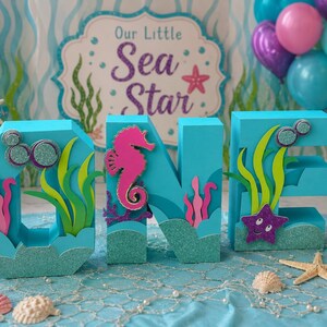 Under the Sea ONE Letters | Mermaid Birthday Decor | Custom party decor