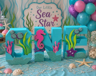Under the Sea ONE Letters | Mermaid Birthday Decor | Custom party decor
