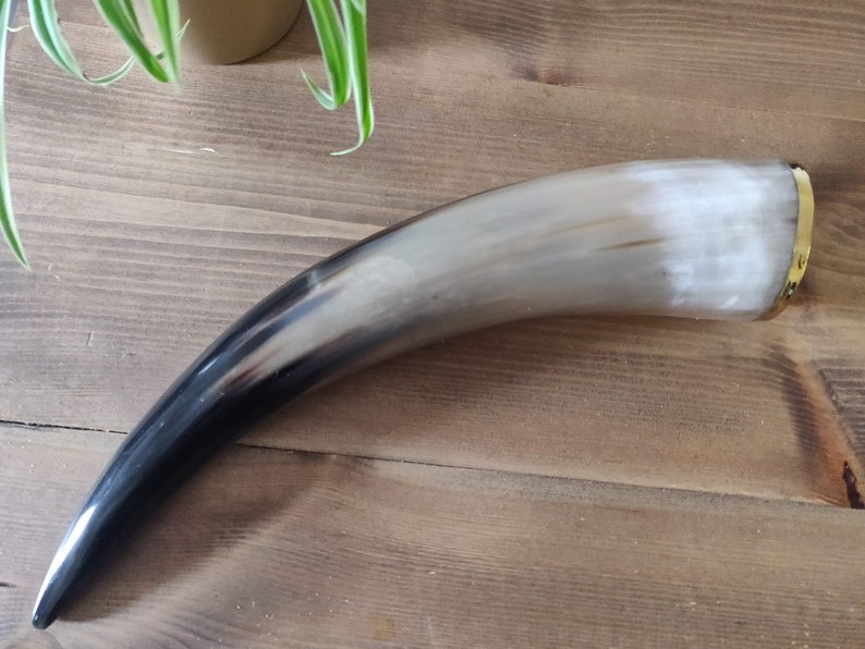 DRINKING HORN With Leather Strap Personalized Strap Horn Etsy
