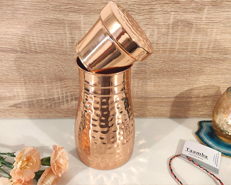 Pure Copper Pot With Removable Lid Hammered Copper Pot Etsy