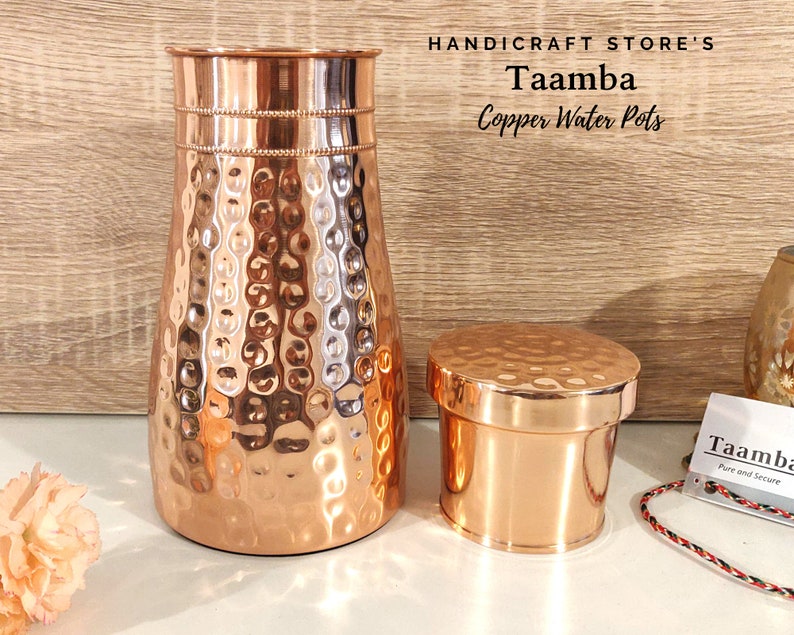 Pure Copper Pot With Removable Lid Hammered Copper Pot Etsy