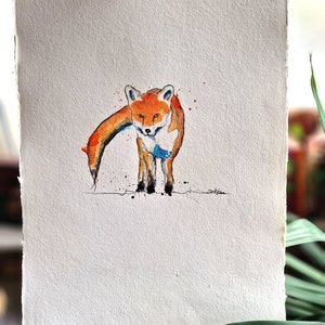 London Urban Fox / Inchiostro e acquerello / ORIGINALE E STAMPE / A3 / A4 / A5 / Carta di stracci di cotone, Pittura della fauna selvatica Urban City Animals
