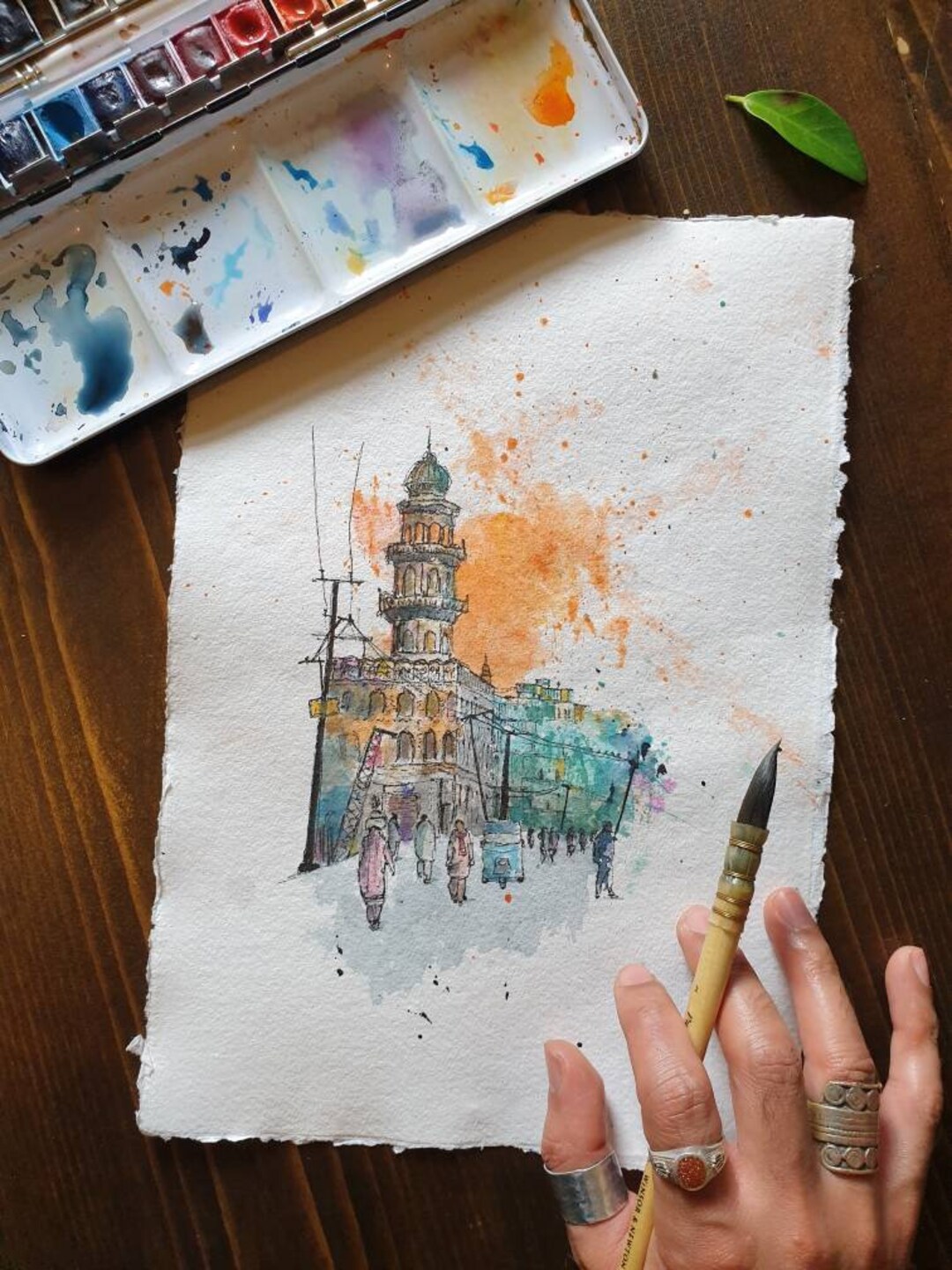 Jamia Masjid Raja Bazar Rawalpindi, Pakistan A3/A4 Wall Art ORIGINAL