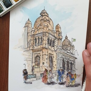 Lahore Museum, Pakistan | A3 / A4 /A5 PRINT | Hand Drawn Watercolour and Ink | Drawing, Painting | Eid Gift, Punjab, Urban Sketch