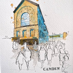 Camden Town, North London | Watercolours and Ink | ORIGINAL and PRINTS | Urban art, sketch, England