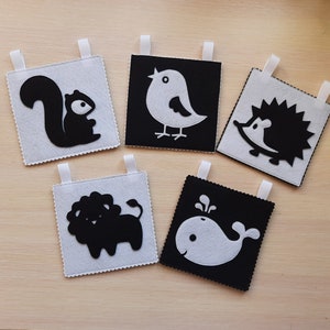 Cartes Noires Et Blanches De Contraste De Cartes Bebe Etsy