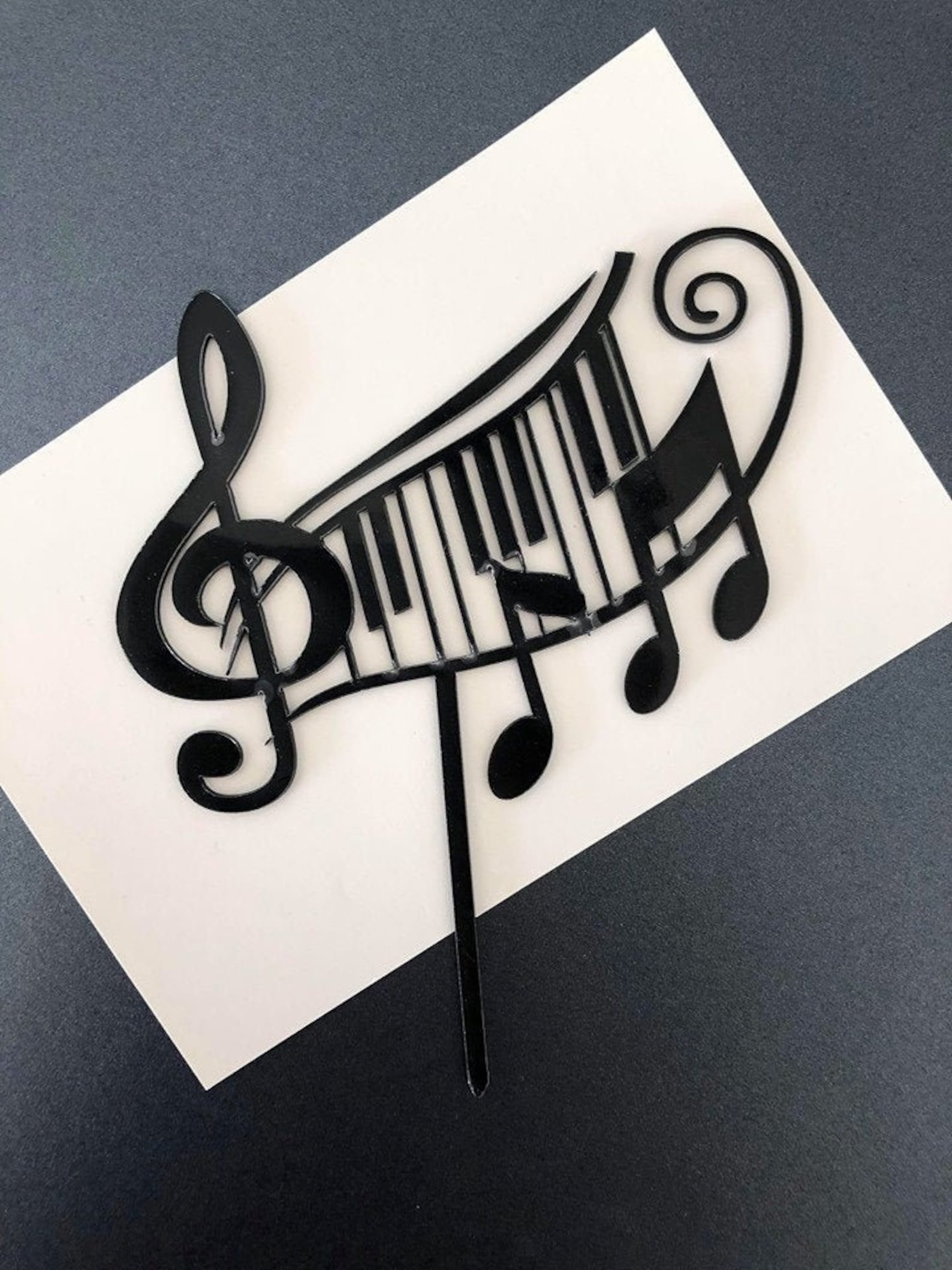 Music Notes Mirror Cake Topper Etsy