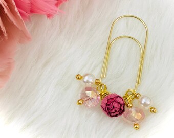 Planner paperclips, gold paperclips, planner charms, flower paperclips, rose charm paperclips, planner accessories, planner decor, tn charms
